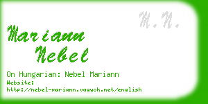 mariann nebel business card